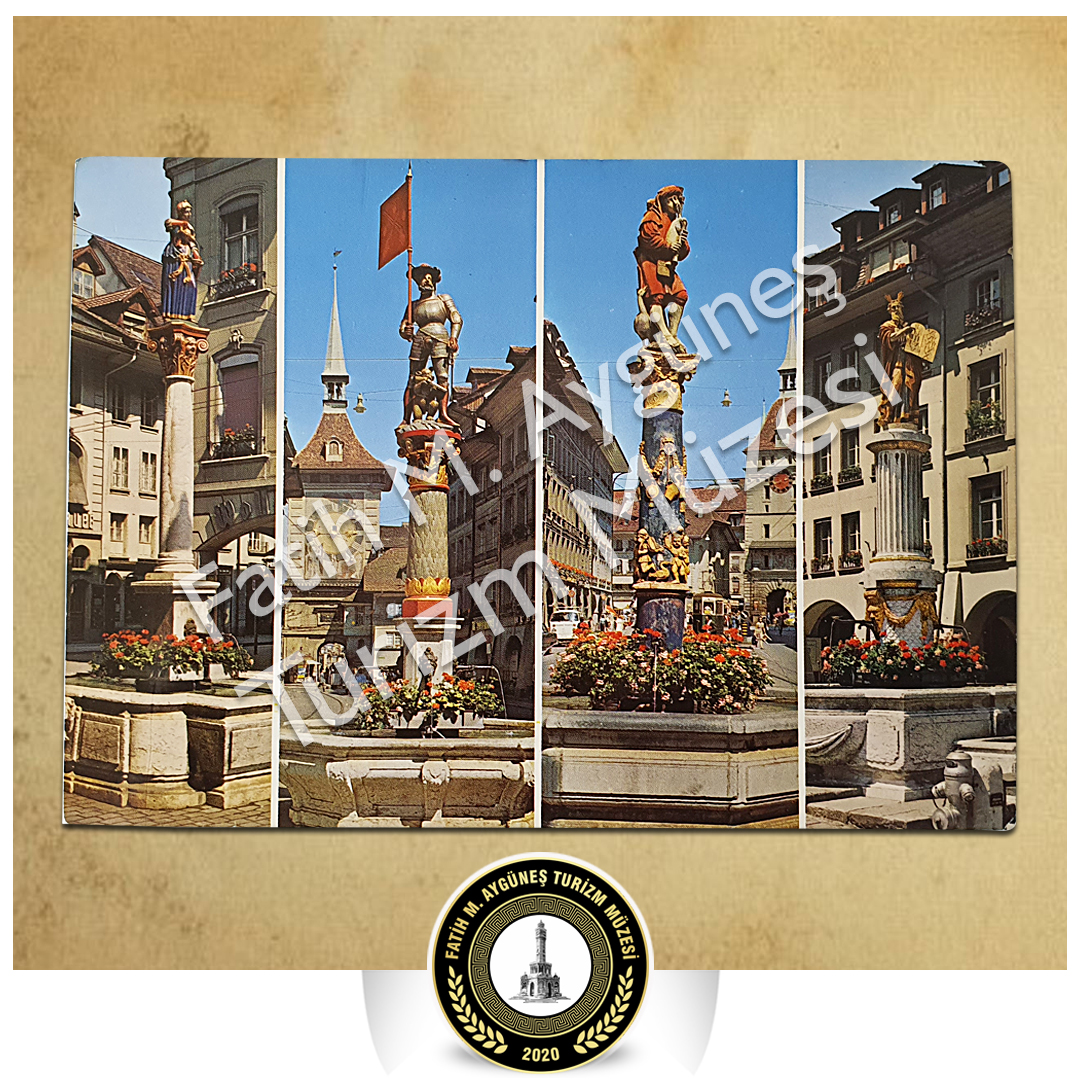 İsviçre'de Anna Seilerbrunnen,Schützenbrunnen,Dudelsackpfeifferbrunnen ve Mosesbrunnen figürleri