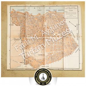 1950'li yıllara ait İstanbul-Fatih şehir haritası