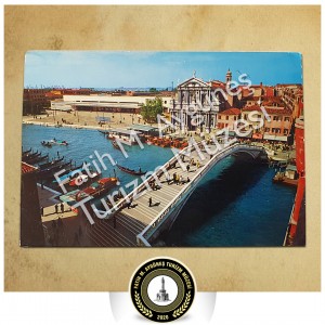 1970'li yıllarda Venedik, Santa Maria di Nazareth Kilisesi ve Ponte Degli Scatzi Köprüsü bir arada