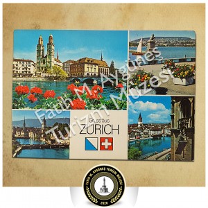 Zürih'te Grossmünster Kilisesi ile Wasserkirche,Fraumünster,St.Peter Church