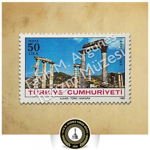 1983 yılına ait Aphrodisias Antik Kenti Temalı Posta Pulu
