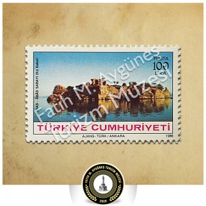 1986 yılı Kubad-Abad Sarayı (Kız kalesi) Temalı Posta Pulu